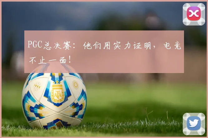 PGC总决赛：他们用实力证明，电竞不止一面！